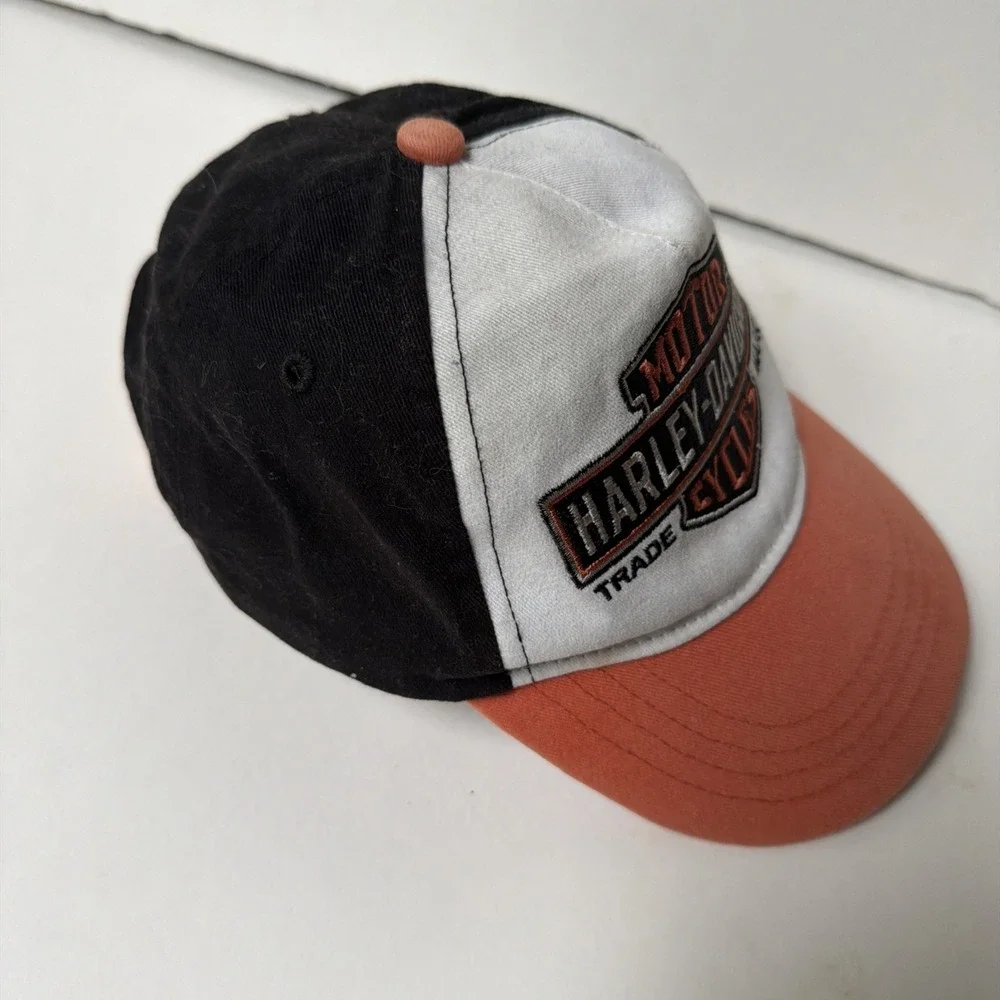 Vintage 80s-90s Harley Davidson Toddler 2T-4T Baseball Hat Black Cap Boys Girls